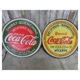 2-- RETRO COCA COLA METAL SIGNS