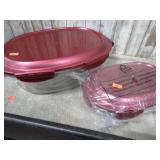 2-- GLASS FOOD CONTAINERS