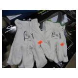 2 pair-- LEATHER WORK GLOVES - 2X & M