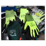 5 pair-- RUBBER COATED WORK GLOVES