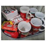 COCA COLA MUGS, CARDS, TRAY, ETC