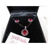 EARINGS & NECKLACE W/ STONES