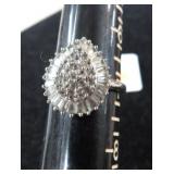 STERLING SILVER RING W/ STONES --2.7gms - SZ 7 1/4