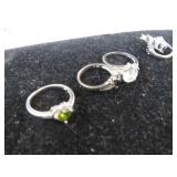 STERLING SILVER RINGS & EARRINGS -- 15.24gms