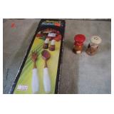 WOODEN SALAD SET & S&P SHAKERS