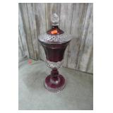 WESTMORELAND RUBY FLASH FOOTED URN