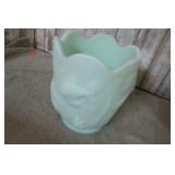 FENTON SEA GREEN KOI VASE