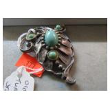 STERLING SILVER W/ TURQUOISE PIN -- 19.74g