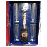 BUDWEISER MELLENIUM BOTTLE & GLASSES