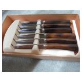 VINTAGE HULL STEAK KNIVES & HOLDER