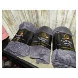 3-- FLANNEL THROW BLANKETS