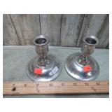 2-- PEWTER CANDLE HOLDERS