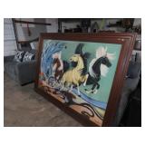 1961 SIGNED PAINT ON BOARD IN HANDMADE FRAME