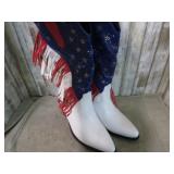 NEW-- RED, WHITE & BLUE COWGIRL BOOTS -- 9
