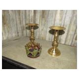 PAIR== BRASS CANDLE STANDS