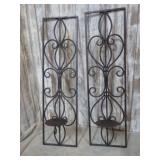 CANDLE SCONCES & METAL TRAY