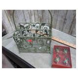 WIRE BASKET & LENOX NAPKIN RINGS