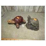 2-- RESIN TURTLE FIGURINES