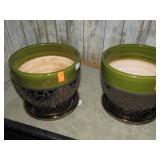 PAIR-- POTTERY PLANT POTS