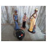 MAHOGANY PRINCESS TRINKET BOX  & FIGURINES