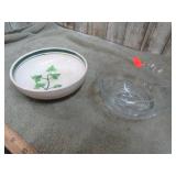 HEISEY GLASS DIVIDED CONDIMENT BOWL, ETC