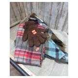 2-- SCARVES & PAIR OF GLOVES