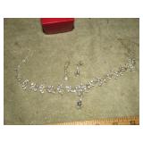RHINESTONE NECKLACE & EARRINGS
