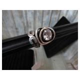 2-- STERLING SILVER RINGS W/ STONES -- BENT -9.84g