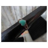 STERLING SILVER RING W/ TURQUOIS --SZ 6 1/4 - 1.99