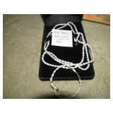CULTURED PEARL NECKLACE & BRACELET W/ 14KT CLASPS