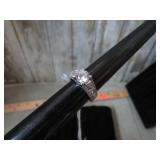 STERLING SILVER RING W/ STONES -- SZ 7 - 4.92 g