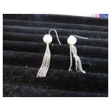 STERLING SILVER & CULTURED PEARLS EARRINGS