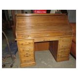 OAK ROLL TOP DESK -- NICE
