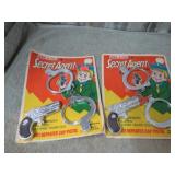 2-- SECRET AGENT CAP GUN & HAND CUFFS SETS