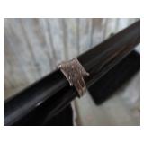 STERLING SILVER RING W/ STONES -- SZ 6 3/4 - 2.47g