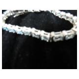 STERLING SILVER BRACELET W/ STONES -- 17.49g