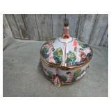 CAPODIMONTE COVERED DISH -- ONE SMALL CHIP IN LID