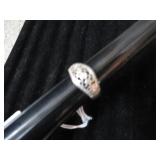 STERLING SILVER RING W/ STONE -- SZ 9 - 5.53g