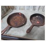 2-- CAST IRON SKILLETS -- 8" & 6 1/2"