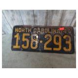 1944 NORTH CAROLINA LICENSE PLATE