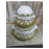 4-- PYREX NESTING BATTER / MIXING BOWLS