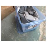 STORAGE TUB W/ LID & LAUNDRY BASKET