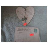 VINTAGE POST CARD & LOVE NOTE