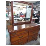 NICE VINTAGE CHERRY DRESSER W/ MIRROR