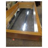 OAK FRAMED IN WALL FLUSH MOUNT MIRROR