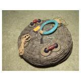 VINTAGE SEWING BASKET & CONTENTS