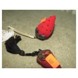 2-- STRAWBERRY PIN CUSHIONS STERLING SILVER TOPS
