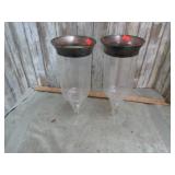 PAIR-- HURRICANE CANDLE LANTERNS