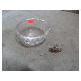 CRYSTAL BOWL & ROCKJNG HORSE FIGURINE
