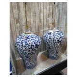 PAIR-- POTTERY LAMPS